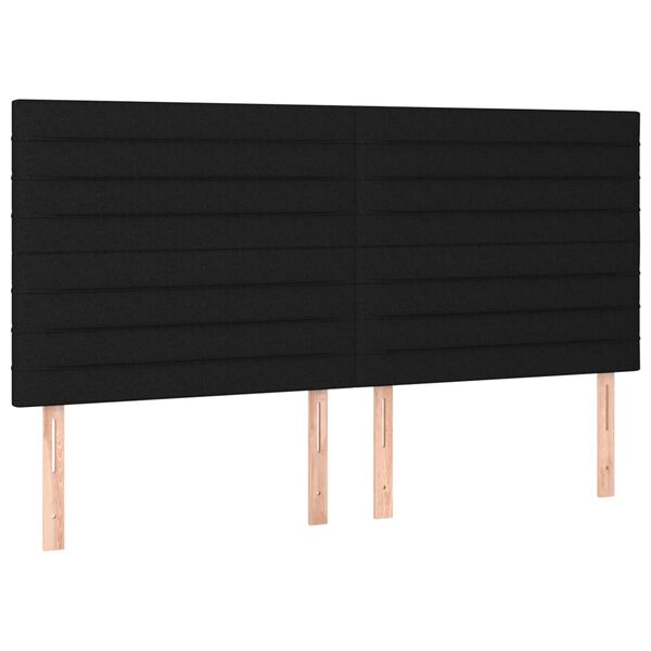 vidaXL T&ecirc;te de lit Noir 200x5x118/128 cm Tissu