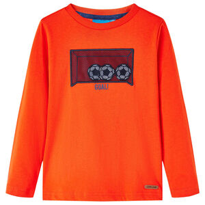 vidaXL T-shirt enfants manches longues orange vif 104