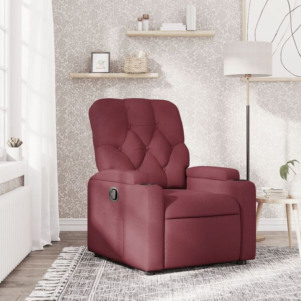 vidaXL Fauteuil inclinable Rouge bordeaux Tissu
