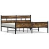 vidaXL Cadre de lit en m&eacute;tal sans matelas ch&ecirc;ne fum&eacute; 180x200 cm