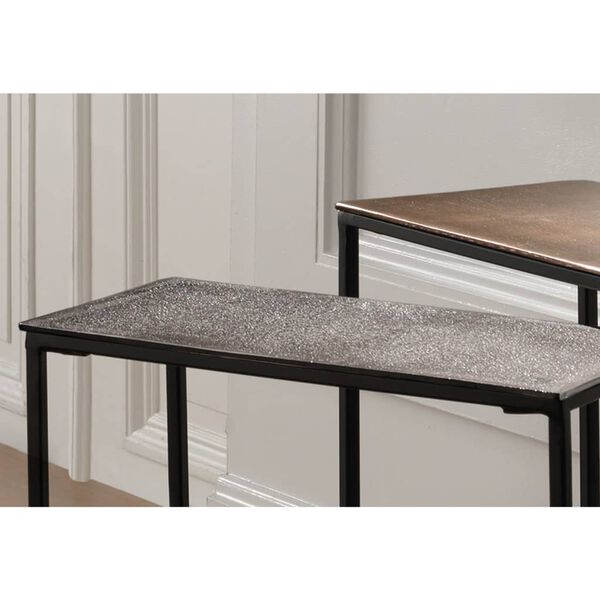 Rousseau Ensemble de tables d'appoint 3 pcs Triplex M&eacute;tal Multicolore
