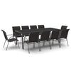 vidaXL Mobilier de salle &agrave; manger d'ext&eacute;rieur 11 pcs Acier
