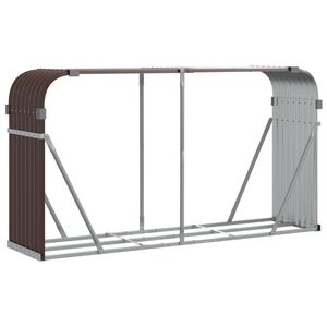 vidaXL Porte-b&ucirc;ches marron 180x45x100 cm acier galvanis&eacute;