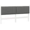 vidaXL T&ecirc;te de lit capitonn&eacute;e Blanc et gris clair 200 cm Pin massif