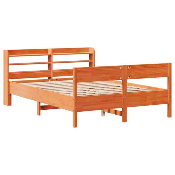 vidaXL Cadre de lit sans matelas cire marron 140x190cm bois pin massif
