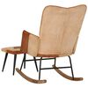 vidaXL Chaise &agrave; bascule et repose-pieds Marron Cuir v&eacute;ritable et toile