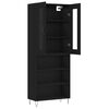 vidaXL Buffet haut Noir 69,5x34x180 cm Bois d'ing&eacute;nierie