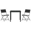 vidaXL Ensemble de salle &agrave; manger pour jardin 3 pcs Noir