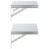 vidaXL &Eacute;tag&egrave;res murales 2 pcs 50x30 cm argent&eacute; acier inoxydable
