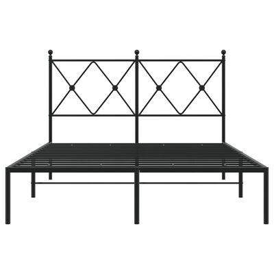 vidaXL Cadre de lit métal sans matelas avec tête de lit noir 120x200cm