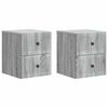 vidaXL Cabinet de chevet mural 2 pi&egrave;ces Sonoma gris 33 x 34,5 x 40 cm