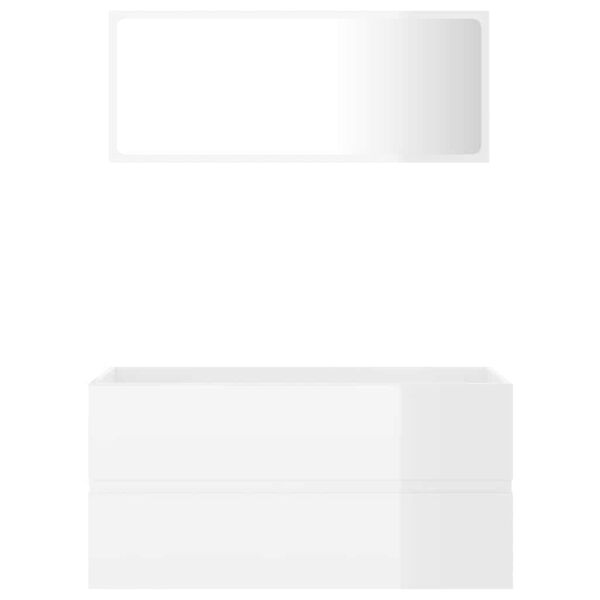 vidaXL Ensemble de meubles de salle de bain 2 pcs Blanc brillant