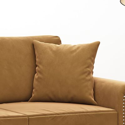 vidaXL Coussins décoratifs lot de 2 Marron 40x40 cm Velours