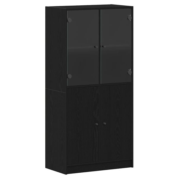 vidaXL Haut Armoire Ch&ecirc;ne noir 68 x 37 x 142 cm