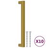 vidaXL Poign&eacute;es d'armoire 10 pcs dor&eacute; 192 mm acier inoxydable