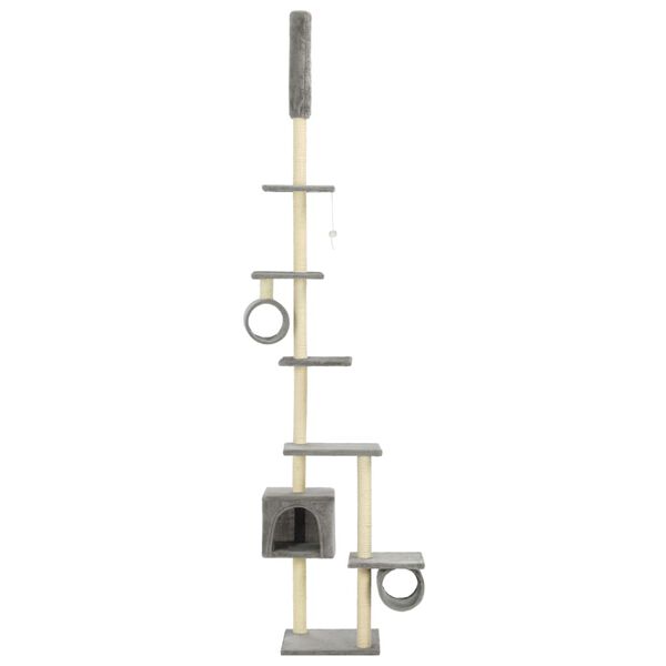 vidaXL Arbre &agrave; chat avec griffoirs en sisal 260 cm Gris