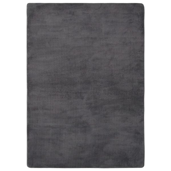 vidaXL Tapis peluche Anthracite 170x120 cm