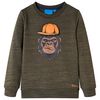Sweatshirt pour enfants kaki fonc&eacute; m&eacute;lang&eacute; 116
