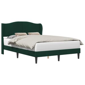 vidaXL Cadre de lit avec t&ecirc;te de lit Vert fonc&eacute; 120 x 200 cm Velours