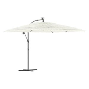 vidaXL Parasol de jardin avec m&acirc;t en acier blanc 290x290x238 cm