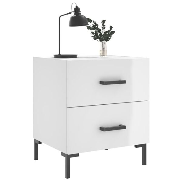 vidaXL Tables de chevet 2 pcs blanc brillant 40x35x47,5 cm