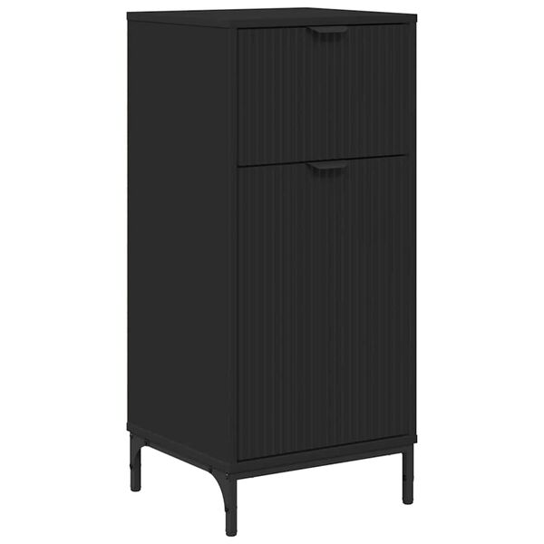 vidaXL Cabinet de salle de bain avec tiroir Noir 39,5 x 36 x 88 cm