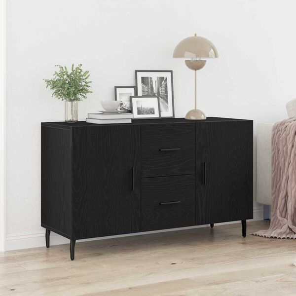 vidaXL Buffet Ch&ecirc;ne noir 100 x 36 x 60 cm Bois d'ing&eacute;nierie