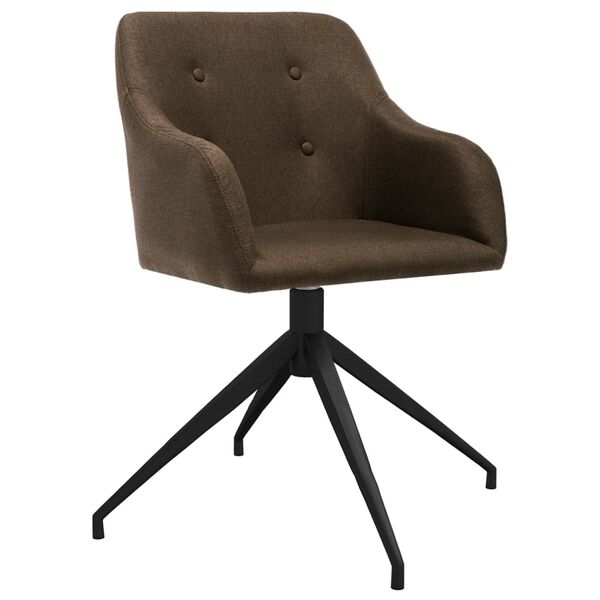 vidaXL Chaises pivotantes &agrave; manger lot de 4 marron fonc&eacute; tissu