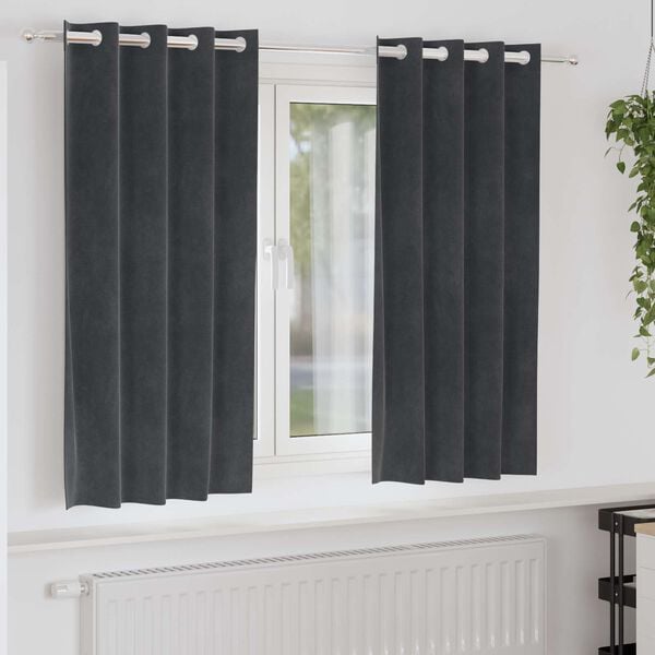 vidaXL Rideaux occultants 2 pcs Gris clair 140 x 175 cm Velours