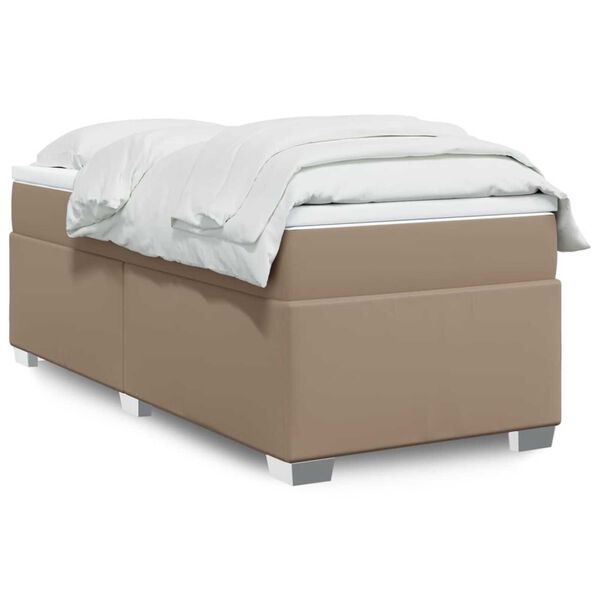 vidaXL Sommier &agrave; lattes de lit avec matelas Cappuccino 90x200 cm