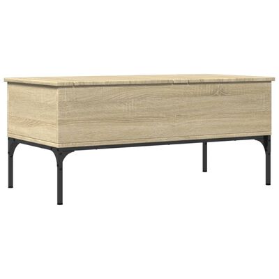 vidaXL Table basse chêne sonoma 100x50x45cm bois d'ingénierie et métal