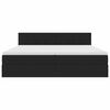 vidaXL Lit de Rangement avec matelas Noir 200 x 200 cm Velours