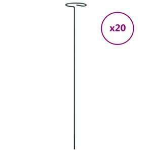 vidaXL Piquets pour plantes de jardin 20 pcs vert fonc&eacute; 40 cm acier