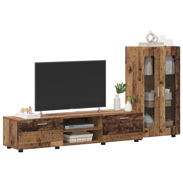 vidaXL Ensemble meuble TV FLORIN Bois ancien Bois d'ing&eacute;nierie