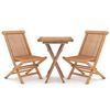 vidaXL Ensemble &agrave; manger de jardin 3 pcs Bois de teck massif
