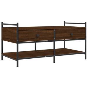 vidaXL Table basse ch&ecirc;ne marron 99x50x50 cm bois d'ing&eacute;nierie