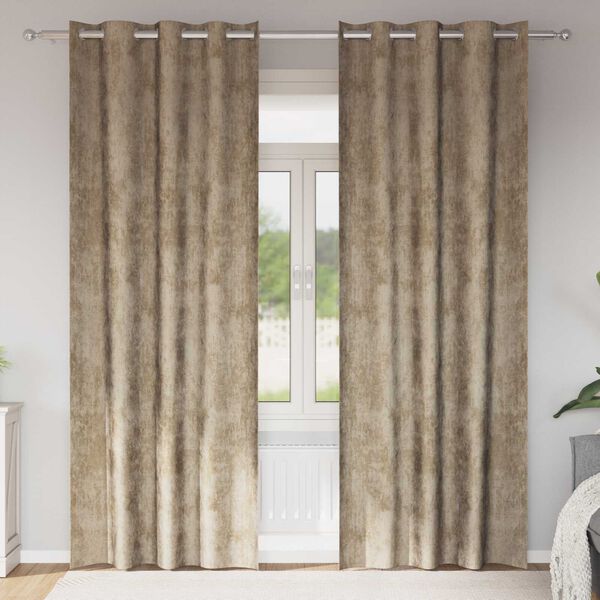 vidaXL Rideaux en velours 2 pcs Champagne 260 x 140 cm Velours