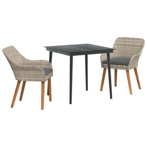 vidaXL Ensemble de salle &agrave; manger pour jardin 3 pcs Gris clair