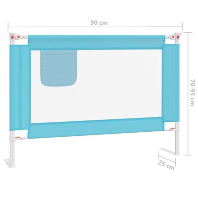 vidaXL Barrière de sécurité de lit enfant Bleu 90x25 cm Tissu