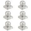 vidaXL Bouchons de poteau 6 pcs Globe final M&eacute;tal galvanis&eacute; 71x71 mm