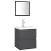 vidaXL Ensemble de meubles de salle de bain Gris Agglom&eacute;r&eacute;