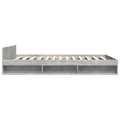 vidaXL Cadre de lit avec tiroirs sans matelas gris béton 140x190 cm