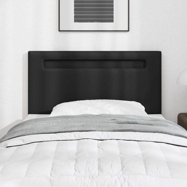 vidaXL T&ecirc;te de lit LED Noir 100 cm Cuir synth&eacute;tique