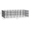 vidaXL Chenil d'ext&eacute;rieur pour chiens Acier 29,49 m&sup2;