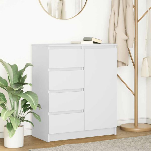 vidaXL Buffet avec tiroirs blanc 71x35x84 cm bois d'ing&eacute;nierie