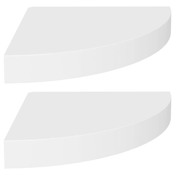 vidaXL &Eacute;tag&egrave;res d'angle flottantes 2 pcs blanc 25x25x3,8 cm MDF