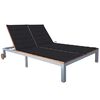 vidaXL Chaise longue 2 places avec coussin Acacia solide et acier