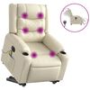 vidaXL Fauteuil inclinable de massage &eacute;lectrique cr&egrave;me similicuir