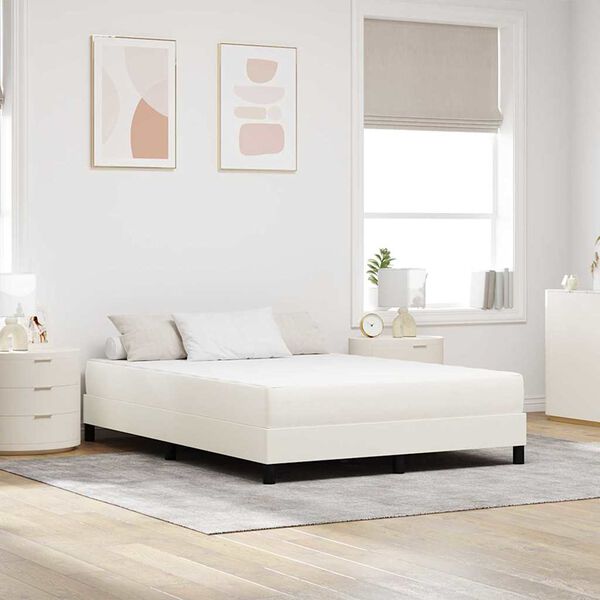 vidaXL Matelas de Lit avec matelas Cr&egrave;me 140 x 190 cm tissu