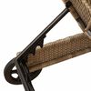 vidaXL Chaise longue avec roues et coussin beige r&eacute;sine tress&eacute;e